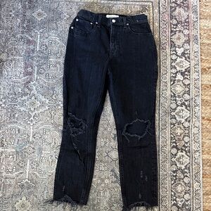 Abercrombie & Fitch Black High Rise Mom Jeans 4/27